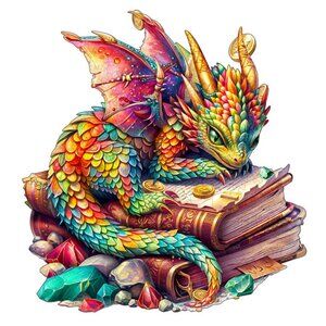 Jeweled Dragon wooden jigsaw puzzle